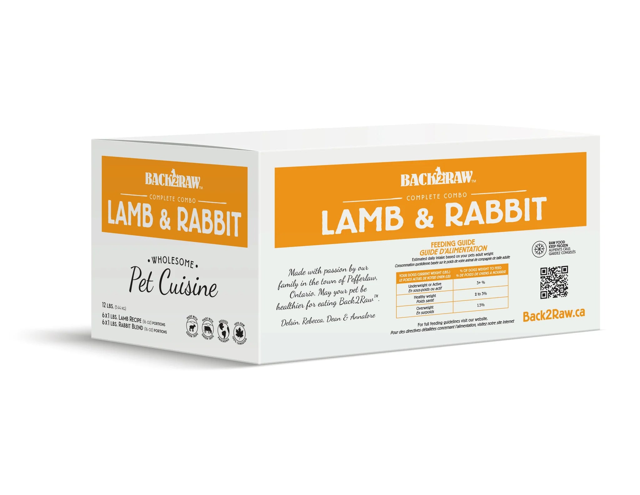 Back 2 Raw COMPLETE LAMB / RABBIT COMBO (12LB BOX)