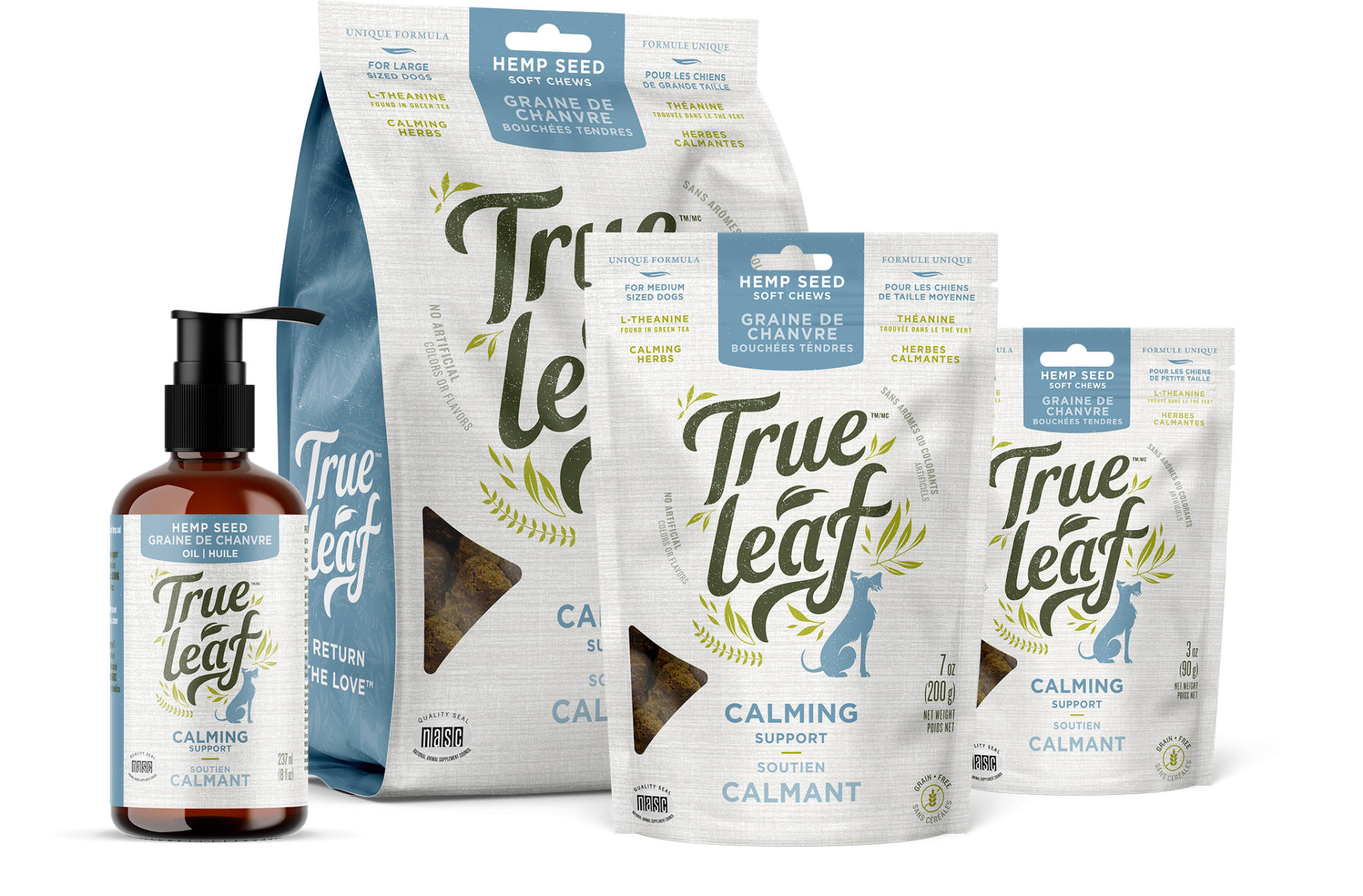 True Leaf Calming Support Chews for Dogs Tail Blazers Red Deer