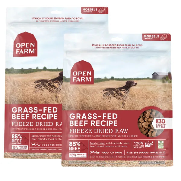 Open Farm Freeze Dried Raw Dog Food Grass Fed Beef Recipe Tail