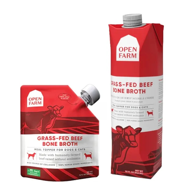 Open Farm Grass Fed Beef Bone Broth for Dogs Cats