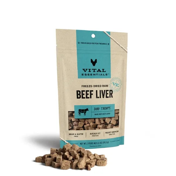 Vital Essentials Freeze Dried Raw Dog Treats Beef Liver Tail