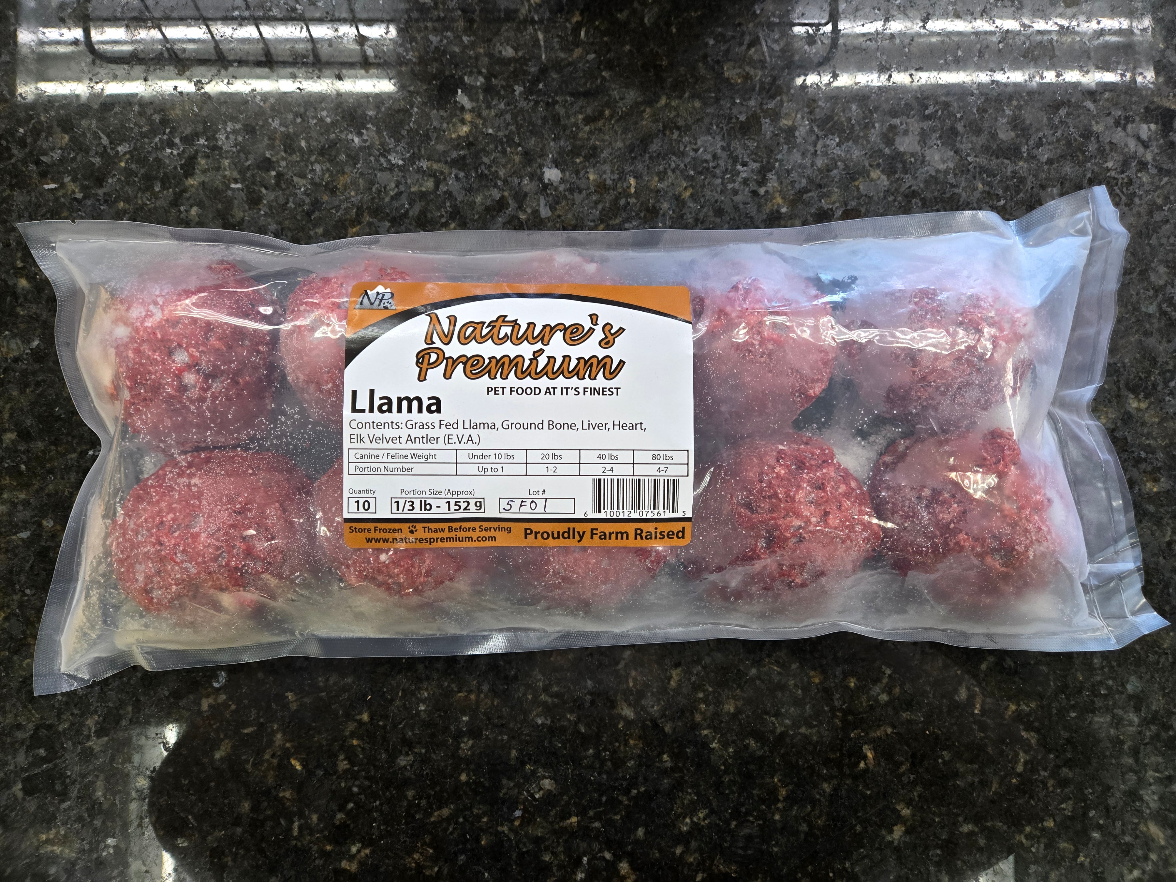 Natures Premium Llama with Veggies and Fruit Meatballs Natures Premium