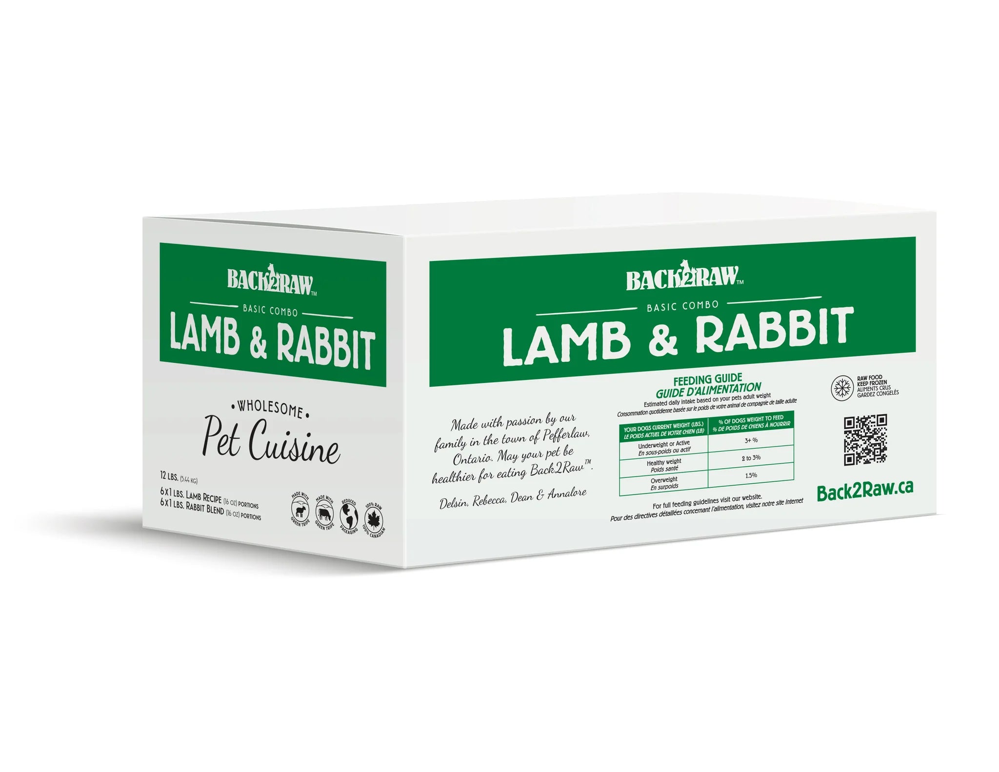 Back 2 Raw BASIC LAMB / RABBIT COMBO (12LB BOX)