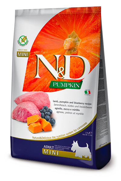 Farmina N&D Pumpkin Canine Adult Mini Dog Food Formula - Lamb & Blueberry