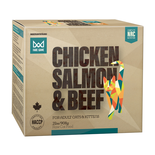 Big Country Raw Fare Game Chicken, Salmon, and Beef Cat Recipe Big Country Raw