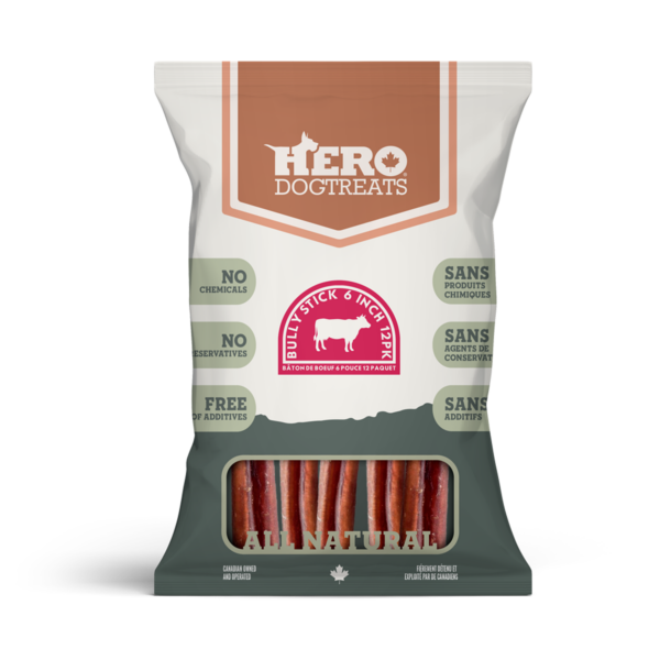 Hero Bully Sticks 6″ – 12 Pack Hero