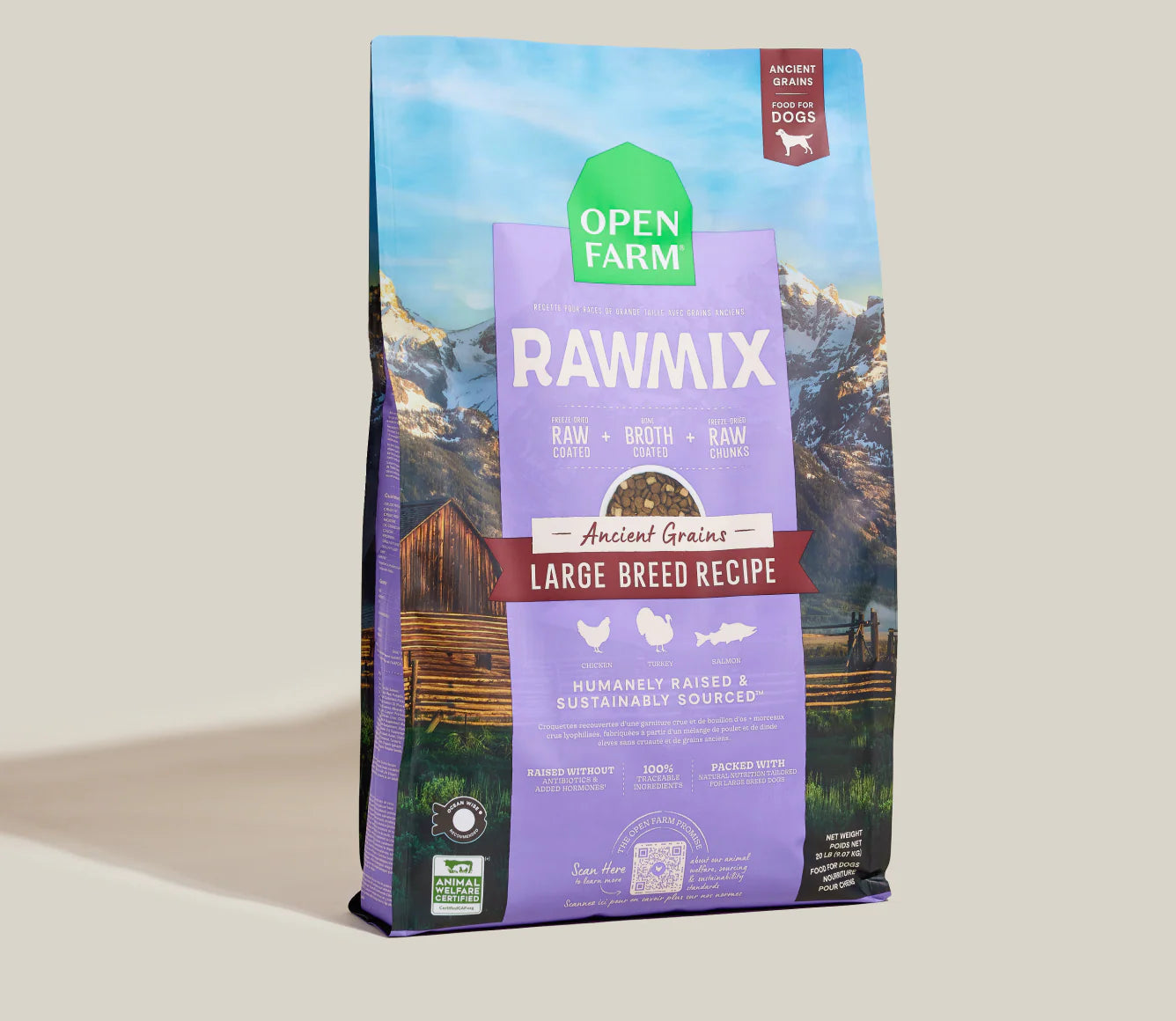 Open Farm RawMix Large Breed Ancient Grains Dog Kibble Open Farm