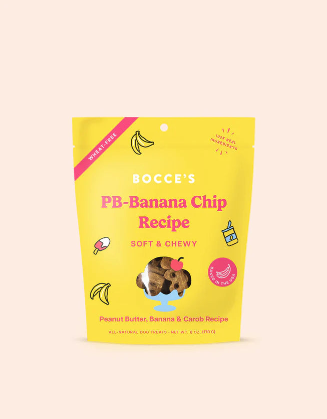 Bocce's Bakery PB-Banana Chip Soft & Chewy Dog Treats Bocce