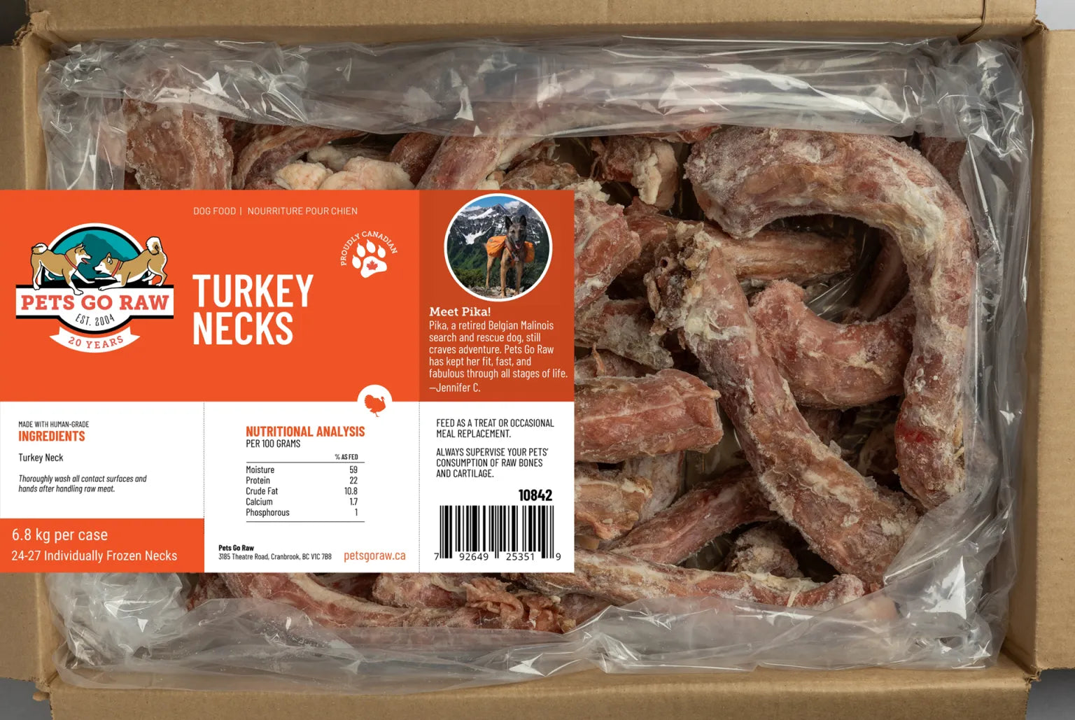 Pets Go Raw Bulk Box Turkey Necks 10 LB Pets Go Raw