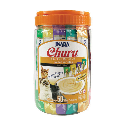 Inaba CIAO Churu Purées - Chicken & Tuna Variety Pack 50 Tubes Inaba