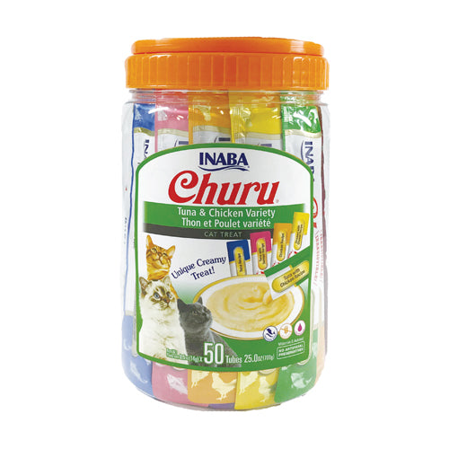 Inaba CIAO Churu Purées - Chicken & Tuna Variety Pack 50 Tubes Inaba