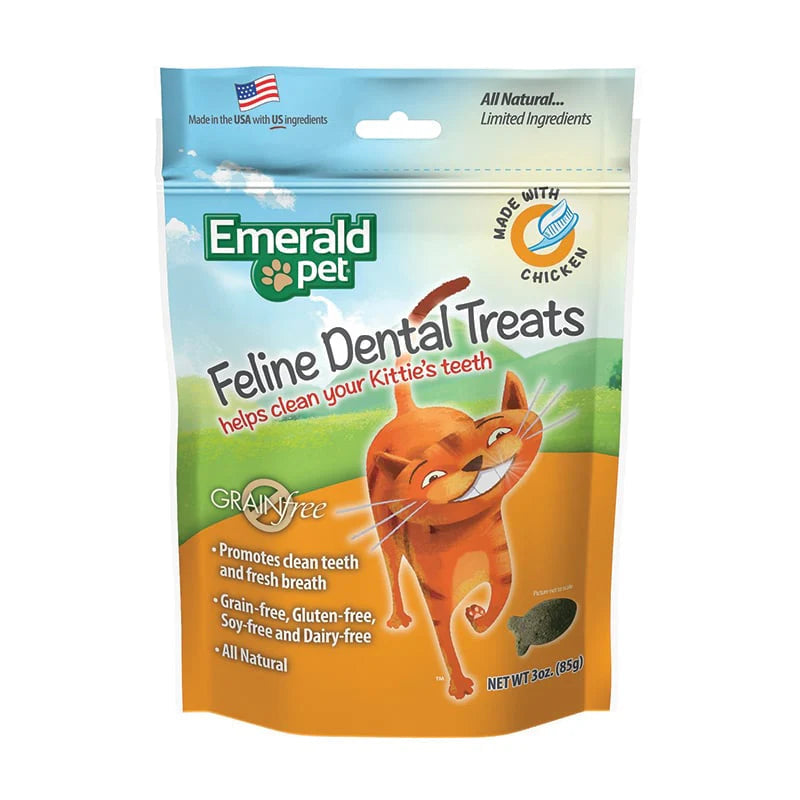 Emerald Pet Feline Dental Treats Chicken Formula Emerald Pet