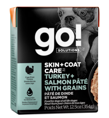 Go! Solutions Skin + Coat Care Tetra Packs for Dogs - Turkey & Salmon Pâté With Grain Go Solutions