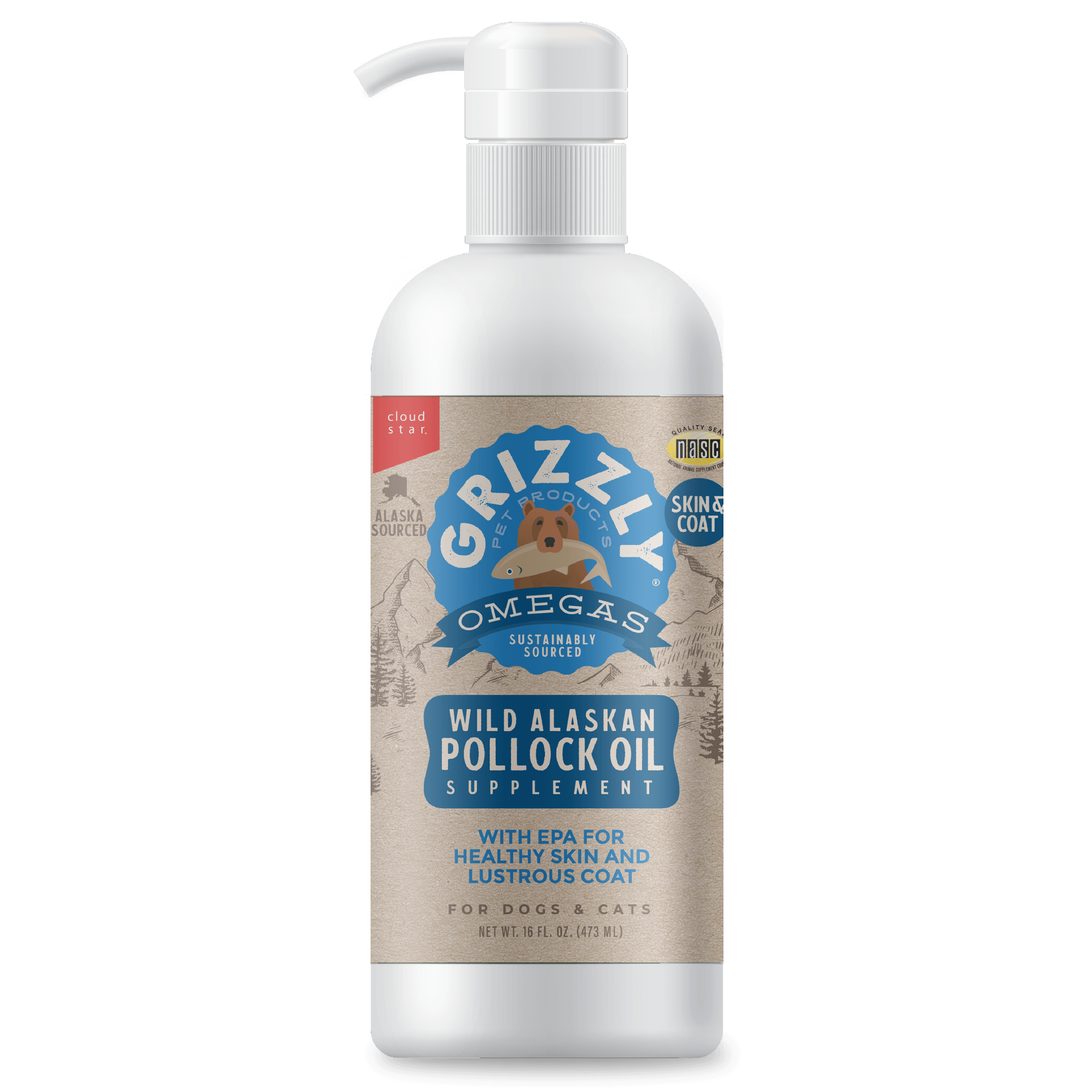 Grizzly Pet Products Pollock Oil Dog Food Supplement Grizzly Pet