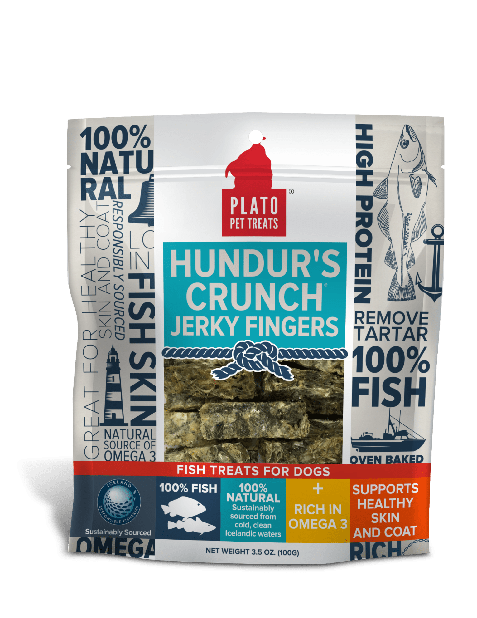 Plato Hundur’s Crunch Jerky Fish Fingers Dog Treats