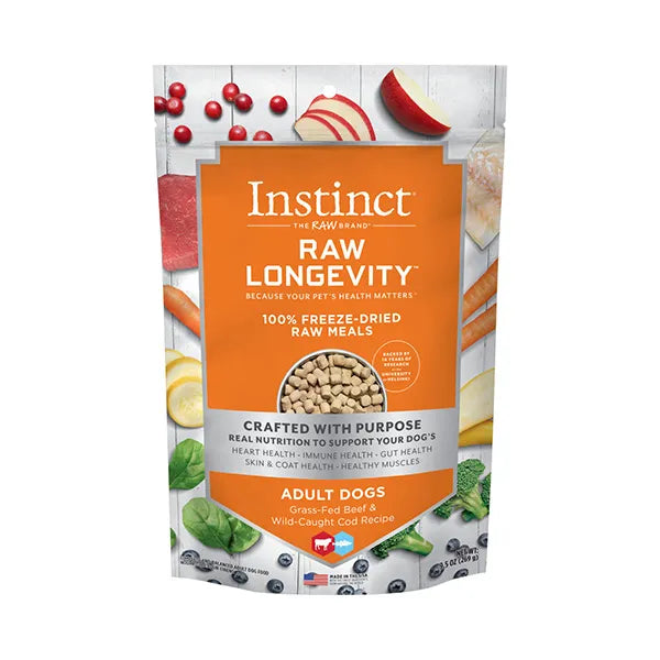 Instinct Raw Longevity 100% Freeze-Dried Raw Meals For Dogs - Beef & Cod Recipe
