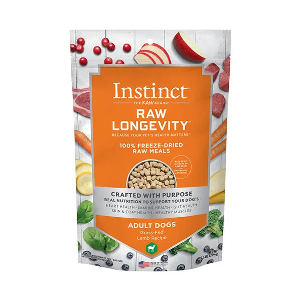 Instinct Raw Longevity 100% Freeze-Dried Raw Meals For Dogs - Grass-Fed Lamb Recipe