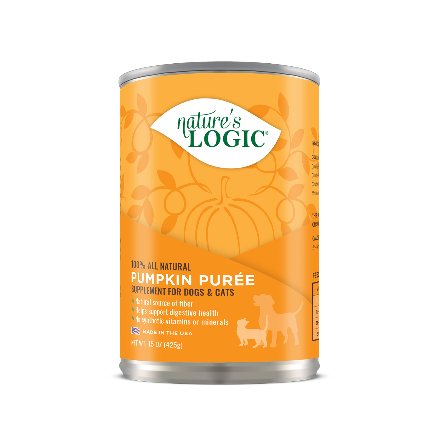 Nature's Logic Pureed Pumpkin for Cats and Dogs Natures Logic