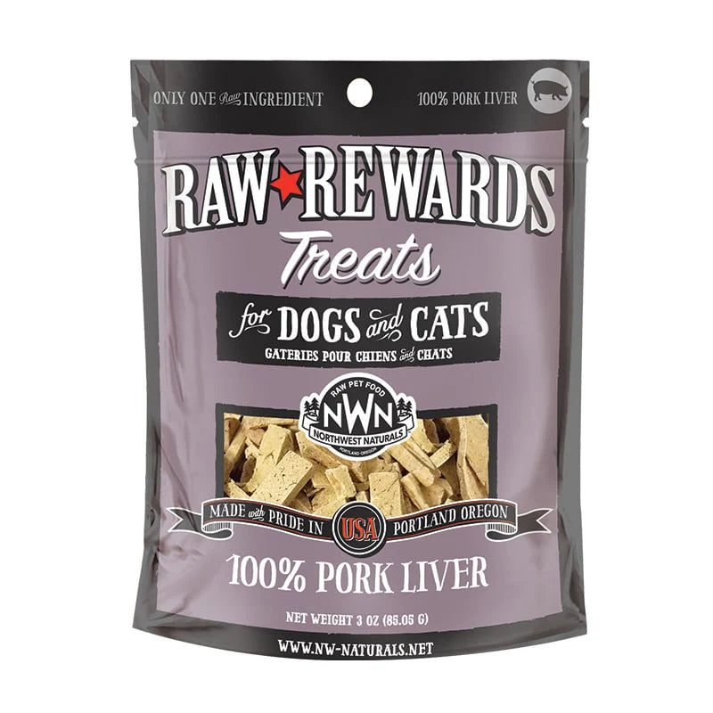 Northwest Naturals Rewards Freeze Dried Pork Liver Tail Blazers Red Deer