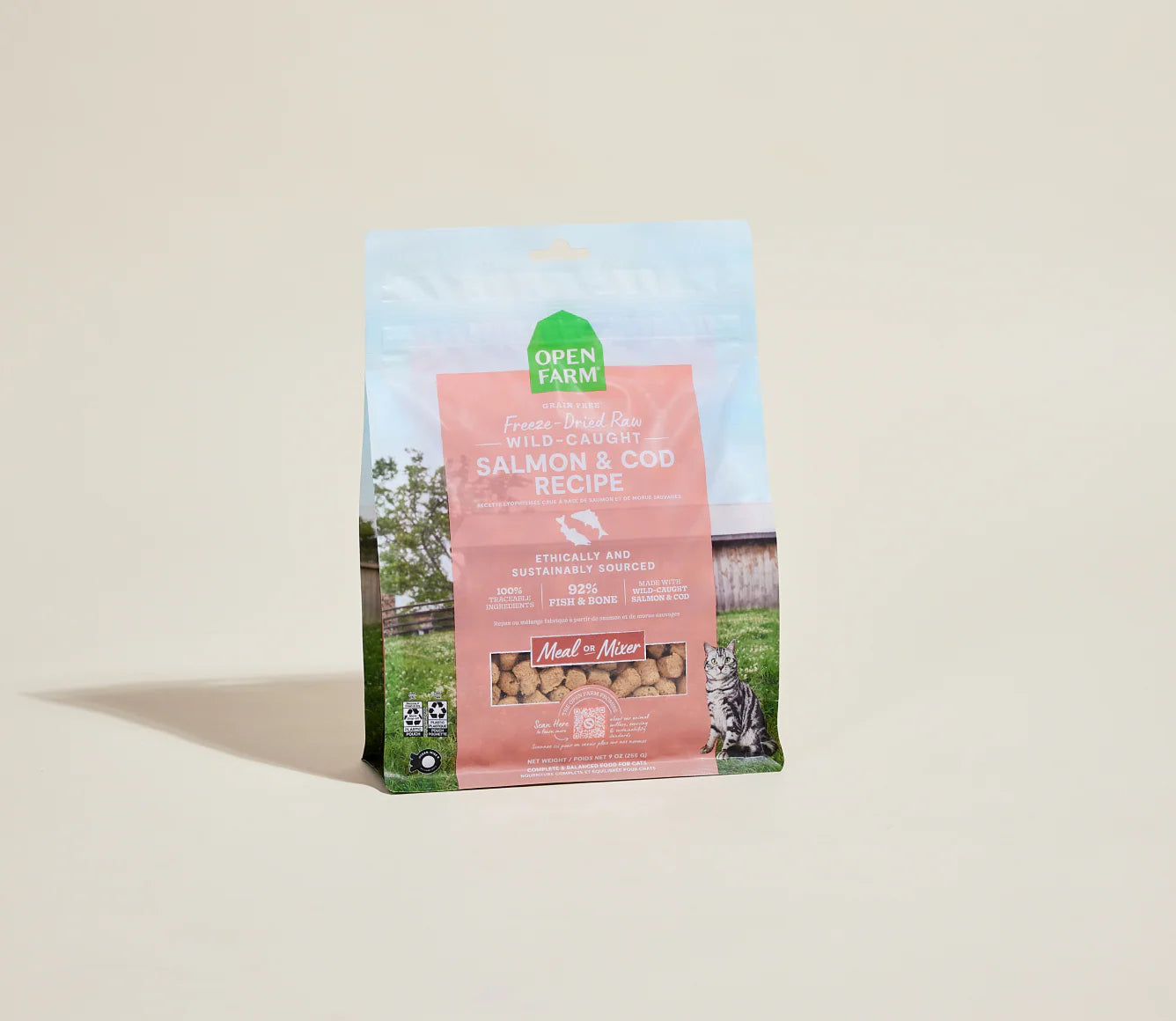 Open Farm Wild-Caught Salmon & Cod Freeze Dried Raw Morsels for Cats Open Farm