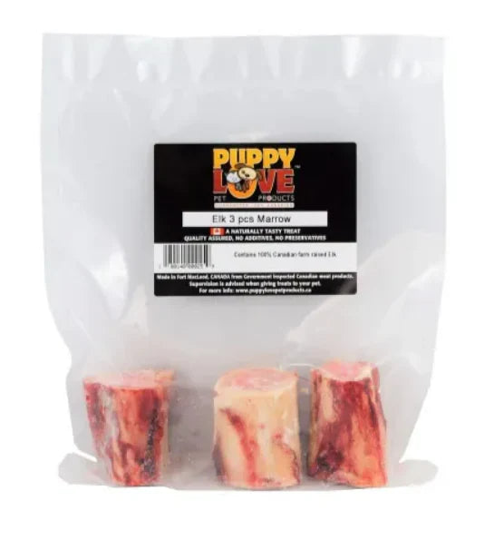 Puppy Love Raw Elk Marrow Bones 3 Pack Puppy Love