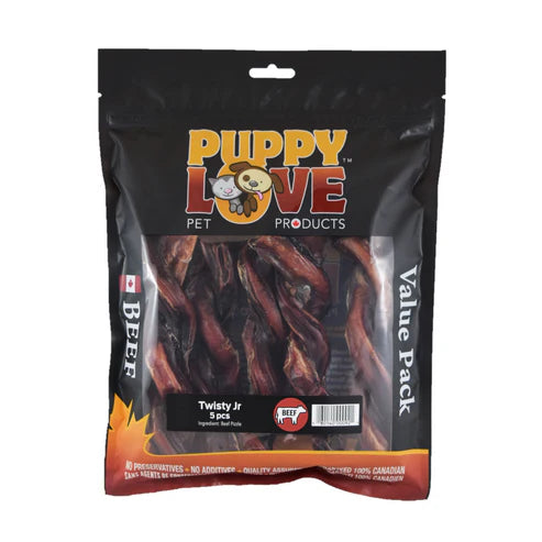 Puppy Love Canadian Beef Jr. Twisty Value Pack 5 Pieces Puppy Love