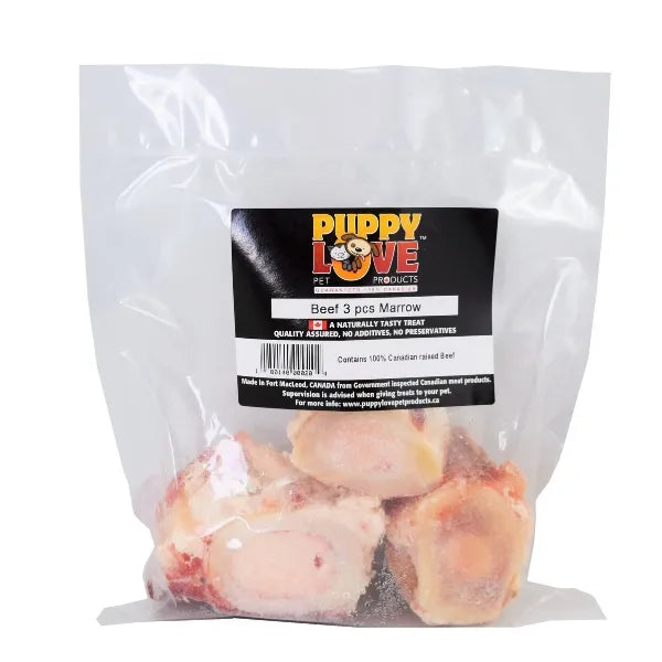 Puppy Love Raw Beef Marrow Bones - 3 pcs
