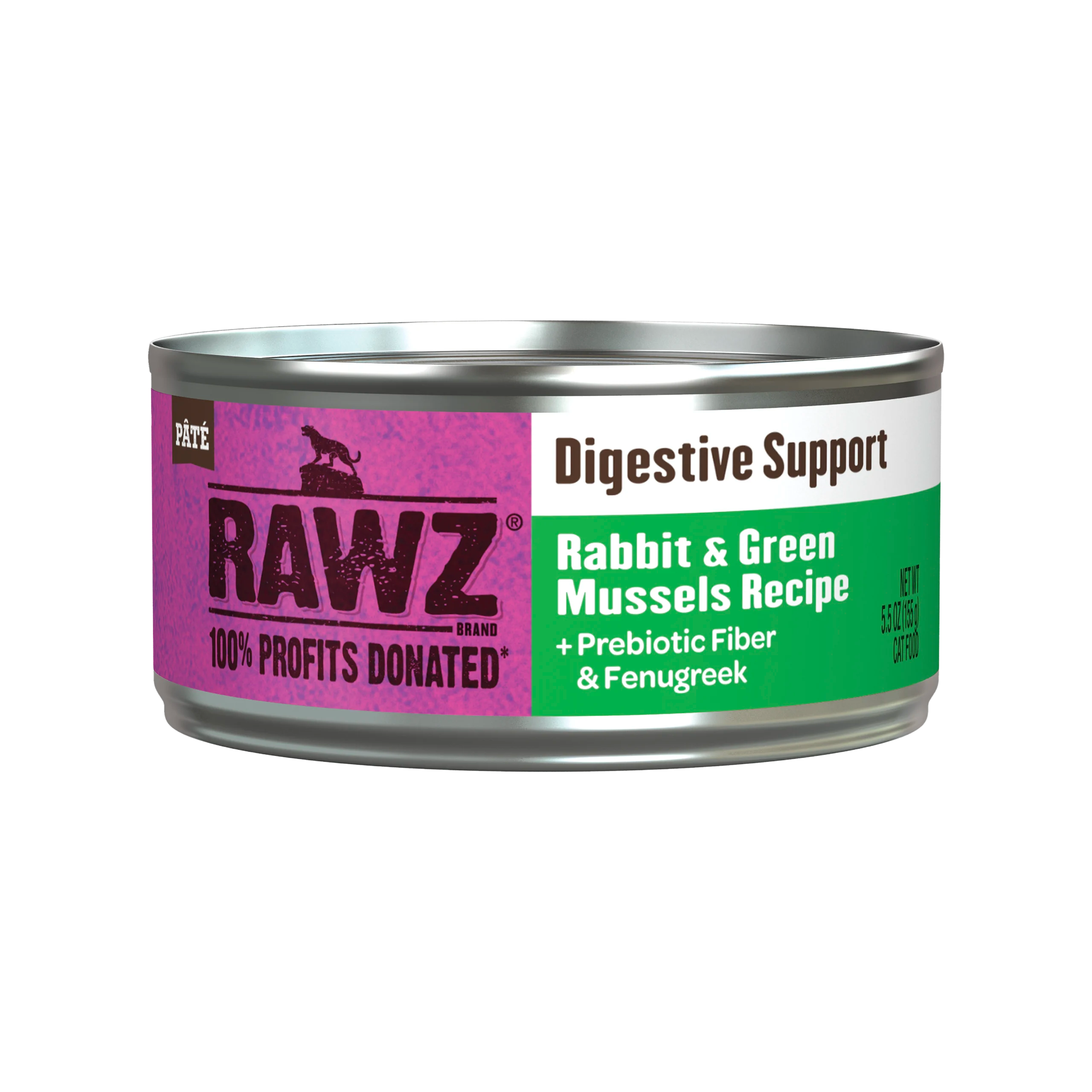 Rawz Digestive Support Rabbit & Green Mussels Cat Food Rawz