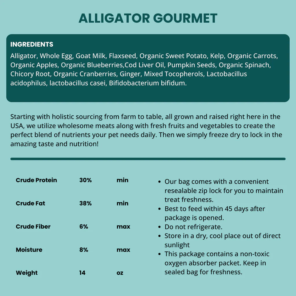 Shepherd Boy Farms' Freeze Dried Alligator - Dog Formula Shepherd Boy