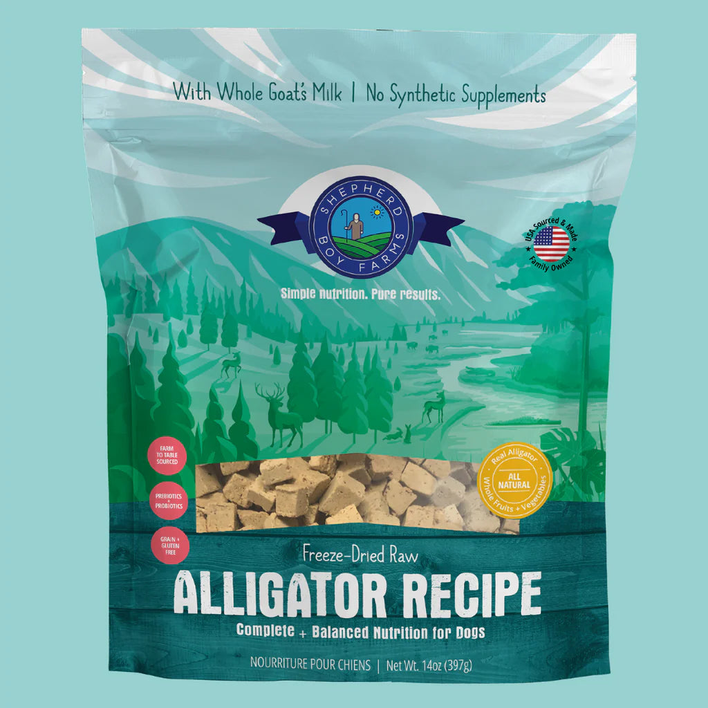 Shepherd Boy Farms' Freeze Dried Alligator - Dog Formula Shepherd Boy