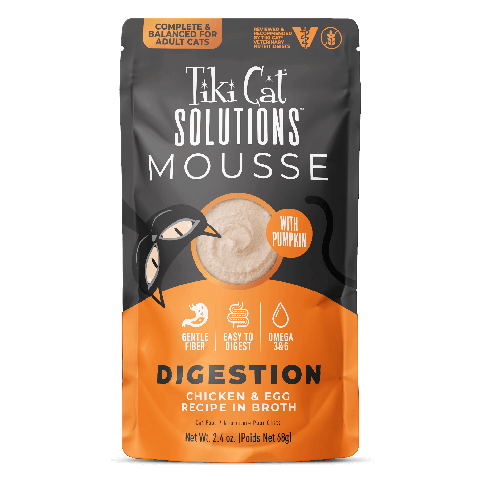 Tiki Cat Solutions Mousse Digestion Chicken & Egg Recipe in Broth Tiki Cat