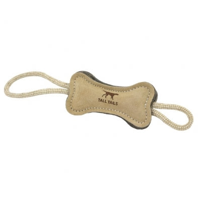 Tall Tails Natural Leather Bone Tug Toy Tall Tails