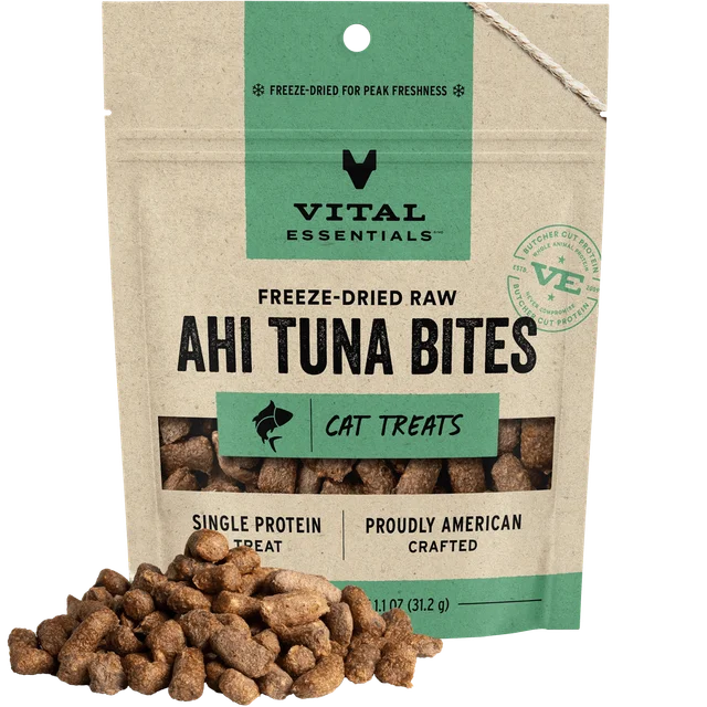 Vital Essentials Freeze-Dried Raw Cat Treats - Ahi Tuna Bites