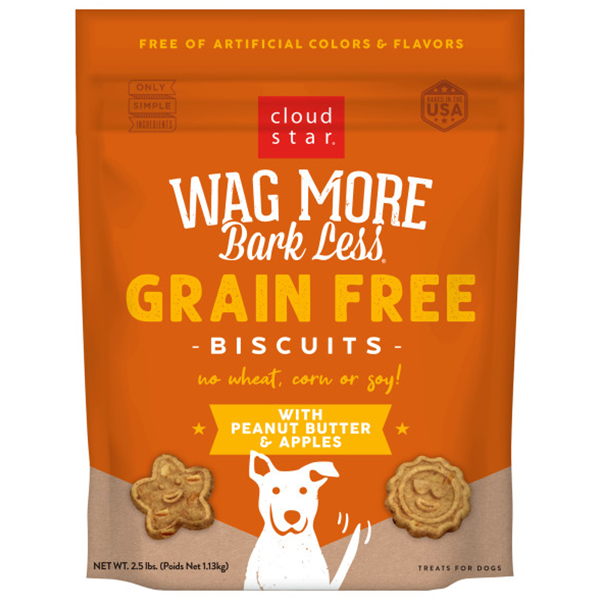 Cloud Star Wag More Bark Less Oven Baked Grain Free Peanut Butter & Apple Cloud Star