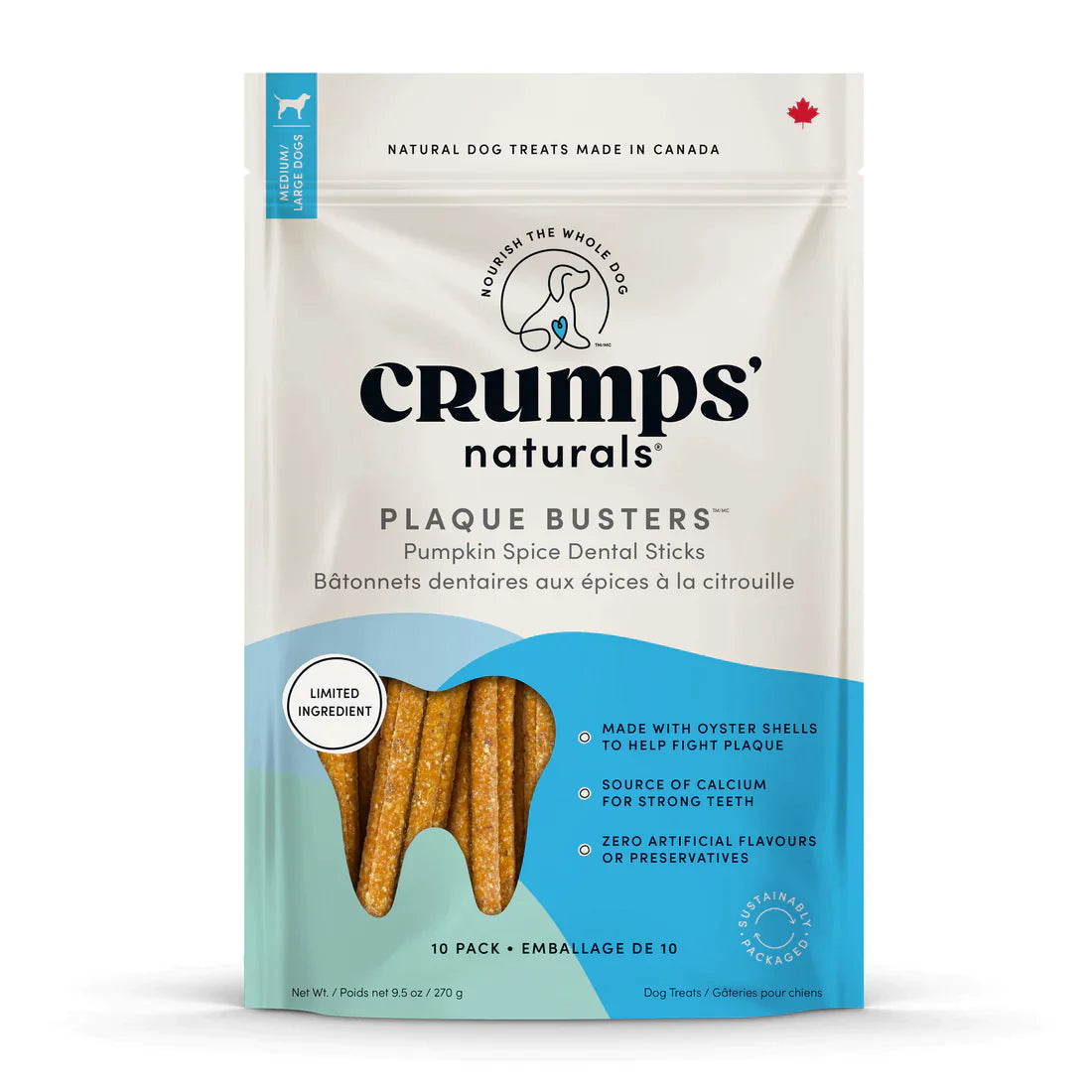 Crumps Plaque Busters Pumpkin Spice Dental Sticks
