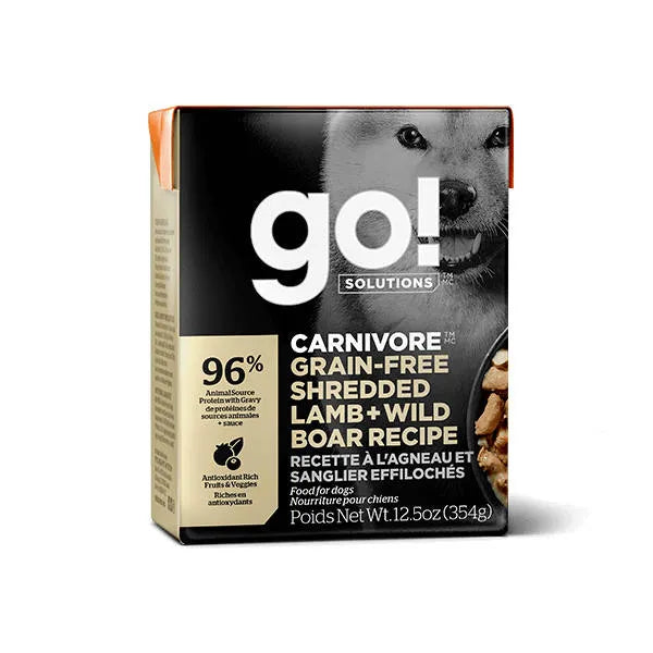 Go Solutions Carnivore Grain Free Tetra Packs for Dogs Shredded