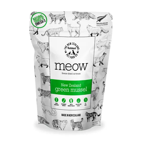 The NZ Natural Pet Food Co. Meow Freeze Dried Cat Treats - Green Lipped Mussels