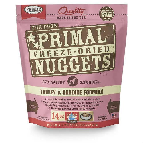 Primal Canine Freeze-Dried Nuggets - Turkey & Sardine Formula