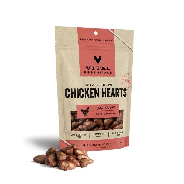 Vital Essentials Freeze-Dried Raw Dog Treats - Chicken Hearts